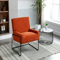 Velvet naglasak stolica, moderna industrijska nagnuta fotelja sa metalnim okvirom, tapacirana stolica
