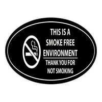 Oval Ovo je bez dima bez dima Hvala vam za ne pušenje - mala 2x5