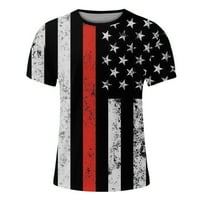 Dnevne majice za muškarce Udobne meke premium klasične teenje USA zvijezde Stripes Print Patriotska