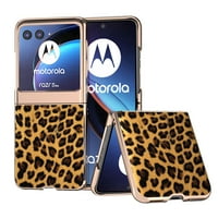 Samimore za Motorola RAZR Ultra ultra, tanki lagani poklopac za žene djevojke, otporne na udarce protiv ogrebotina Slitter Bling Diamond PU kožni udarci odbojnika, zlatni leopard