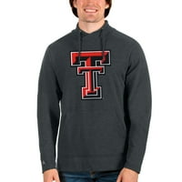Muški antigua Heatherd charcoal Texas Tech Red Raiders Tim logotip nagradu Crossover dekolte pulover