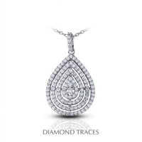 Dijamantni tragovi UD-OS3010- 2. Carat Ukupno prirodni dijamanti 14k bijelo zlato Prong Postavljanje suze za modni privjesak