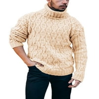 Muški turtleneck džemper pulover upleteni carsur kabel dugih rukava pletene džempere
