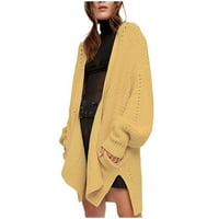 Deagia Womens Jackets za jesen prevelika jakna zimska vunena kardigana punog jakna dugačak dugačak gust