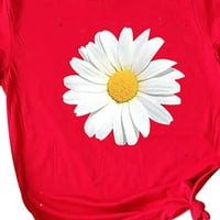 Binmer bluza plus veličina Ženska čišćenje kratkih rukava cvjetni ispisani suncokret o-vrat na vrhu majica bluza