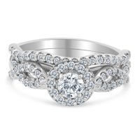 SK Jewel, Inc 1.00ctw Diamond Infinity Bridal set u 10k bijelo zlato