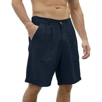 Dianli Muške čvrste povremene kratke hlače sa džepnim gumbom Elastični patentni zatvarač plus pantalone