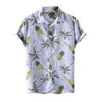 CLLIOS muške tiske Havajske košulje Ljeto kratki rukav majica THEEL LEAL BLUSE CALESE CAME FAME