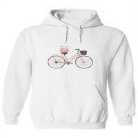 Bicikl sa cvjetnim košarom kapuljačom-smedealnim dizajnom, ženski medij