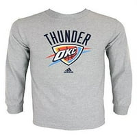 Adidas NBA MENS Oklahoma City Thunder Athletic Basic Graphic dugih rukava, siva