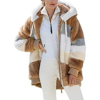 Zunfeo zimska jakna za žene Modni krzneni kaput Fleece topli prevelizirani kaput casual comfy plus veličine