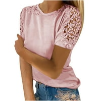 Košulje za žene kratki rukovi Bluze trendi Ljetna masirka Loase FIT čipka Cvjetni vrhovi modni kukičani tinejdžeri