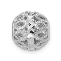 Real 14kt bijeli zlatni dijamantski dijamantski klizni klizni kliznik kuglice; za odrasle i tinejdžere;