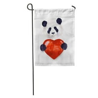 Vodenicolor Slatka ljubavnica Valentine Havanese Panda drži crvenu srčanu okuću za zastavu u dekorativnoj zastavi Baner