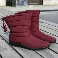 Tenmi ženske čizme za snijeg vodootporne zime zime tople cipele protiv klizanja cipele crvene veličine