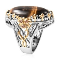 Shop LC čelični jonski tigrovi za oči šampanjca u boji kristalni prsten za žene veličine nakita Rođendanski
