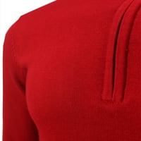 Daniel K Muški vintage Polovina džempera sa prednjim džemperom Crveni m