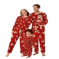 Peyakidsaa Božićni koji odgovara porodičnoj pidžami set, dugi rukav Elk tisak TOPS THOUSERS odijelo