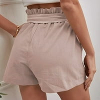 Ženske kratke hlače Ležerne prilike Comfy čipke up elastični struk ljeto s džepovima široke pantalone