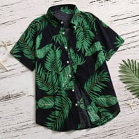 Polo majice za muškarce modni muški casunski gumb Print Hawaii Print Beach kratki rukav top bluza