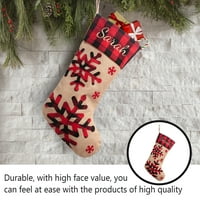 WolliclyMy božićne čarape mašine vez Xmas Xmas Tree Elk čarape Candy Dekorativna baka Party Bar Holiday