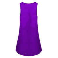 Haljina za žene, ženska modna casual haljina V-izrez bez rukava bez rukava prsluk na plaži suknja purple