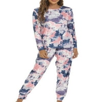 Niveer Ženska kravata Dye TrackSits Comfy pidžama Set dugih rukava Noćna odjeća Soft PJS Lounge setovi