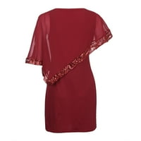 Haljine za žensko čišćenje, žene plus veličina hladnog ramena prekrivena asimetrična šifon haljina bez