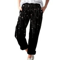 Ketyyh-Chn Ženske hlače Trendy Ležerni elastični struk na otvorenom na otvorenom modne obrezane hlače
