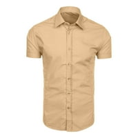 Majica Labakihah za muškarce Muškarci Proljeće Ljeto Casual Kratki rukav na plaži Majice Modne top bluze Khaki XL