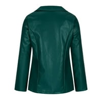 Kožne jakne za blejzer za ženski kaput dugih rukava kožna jakna sa džepom