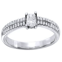 Princezo rezan bijeli dijamantni zaručnički prsten u bijelom zlatu od 10k