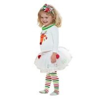Djevojke za djecu Odjeća za djecu Dječji jeleni Tors + Striped Tulle Tutu hlače Božićne odjeće Postavljena