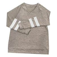 Košulje za žene na dugih rukava u suprotnosti sa izrezom labava majica