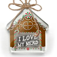 Ornament je tiskao jednu stranu ploču s ja volim svoj nerd božić neonblond