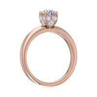 Carat Prong Set Diamond Angažman prsten u 14k ružičastog zlata