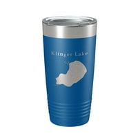 Klinger Lake Map Tumbler Travel Gol izolirana laserska urezana kupa kafe Michigan oz Light Ljubičasta