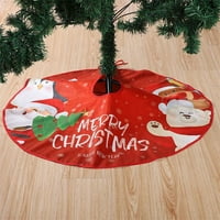 MubIneo božićna suknja, crtani ekran snježne pahuljice print okrugli drvo božićni mat festival Party