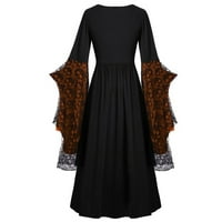 Noć vještica za žene Vintage Witch Queen Cosplay odjeća Renesansne srednjovjekovne gotičke maxi haljine