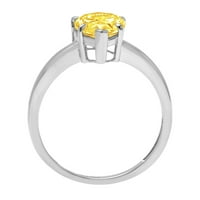 2.0ct Pear Cut Yellow Simulirani dijamant 18k bijeli zlatni godišnjica Angažovane prstene veličine 6