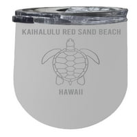 Kaihalulu Crvena pješčana plaža Havaji oz bijeli laserski iskrivljeni izolirani vinski nehrđajući čelik