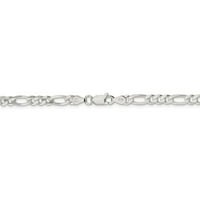 Čvrsta sterling srebrna figaro lančana narukvica - sa sigurnosnim kopčom za zaključavanje jastoga 7