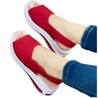 Ženske sandale za klinove otvorene modne ležerne ležerne sandale crvene