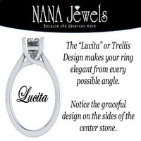 1.00ct okrugli rez Lucita Solitaire simulirani dijamantni zaručni prsten 14k zlato - veličine 11