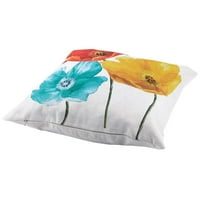 FLA SQUAR DEKORATIVNI bacanje jastuk za jastuk za jastuk za očaravajuće trobojni cvijeće 45x &