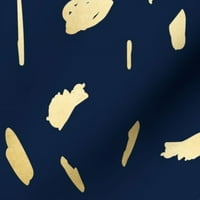 Tkanina od kašike - zlatna boja mornarica Plava soba Žuta apstraktna boemska kuhinja Šik tiskana na