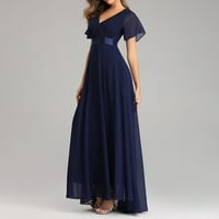 Svečane haljine za žene plus veličine Žene Velika ljuljačka V-izrez Šifon elastična banket djeveruše