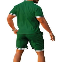 Luxplum mens jogger set rever izrez Outfit kratkih rukava Polo majice i kratke hlače Ležerne tipkosi