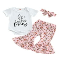 MA & Baby Baby Girls Ljeto odijelo setovi kratki rukav rukav bod i hlače dojenčad ljetna odjeća