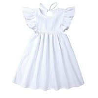 Tking modna dječja dječja dječja posteljina ruffles princess casual haljina za plažu odjeća bijela 90